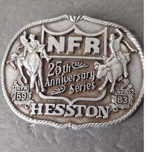 1983 HESSTON NFR 25th Anniversary Series Rodeo Belt Buckle NOS NEW
